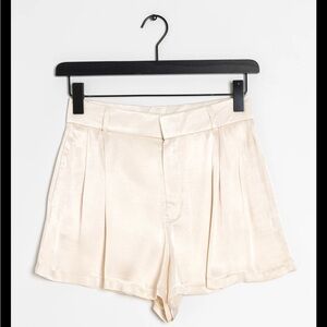 Zara Cream High Waist Silky Women's Shorts